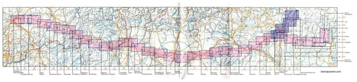 Lot de 10 Cartes topographiques - Chemin de St Jacques 38 étapes + vue d'ensemble | CNIG carte pliée CNIG 
