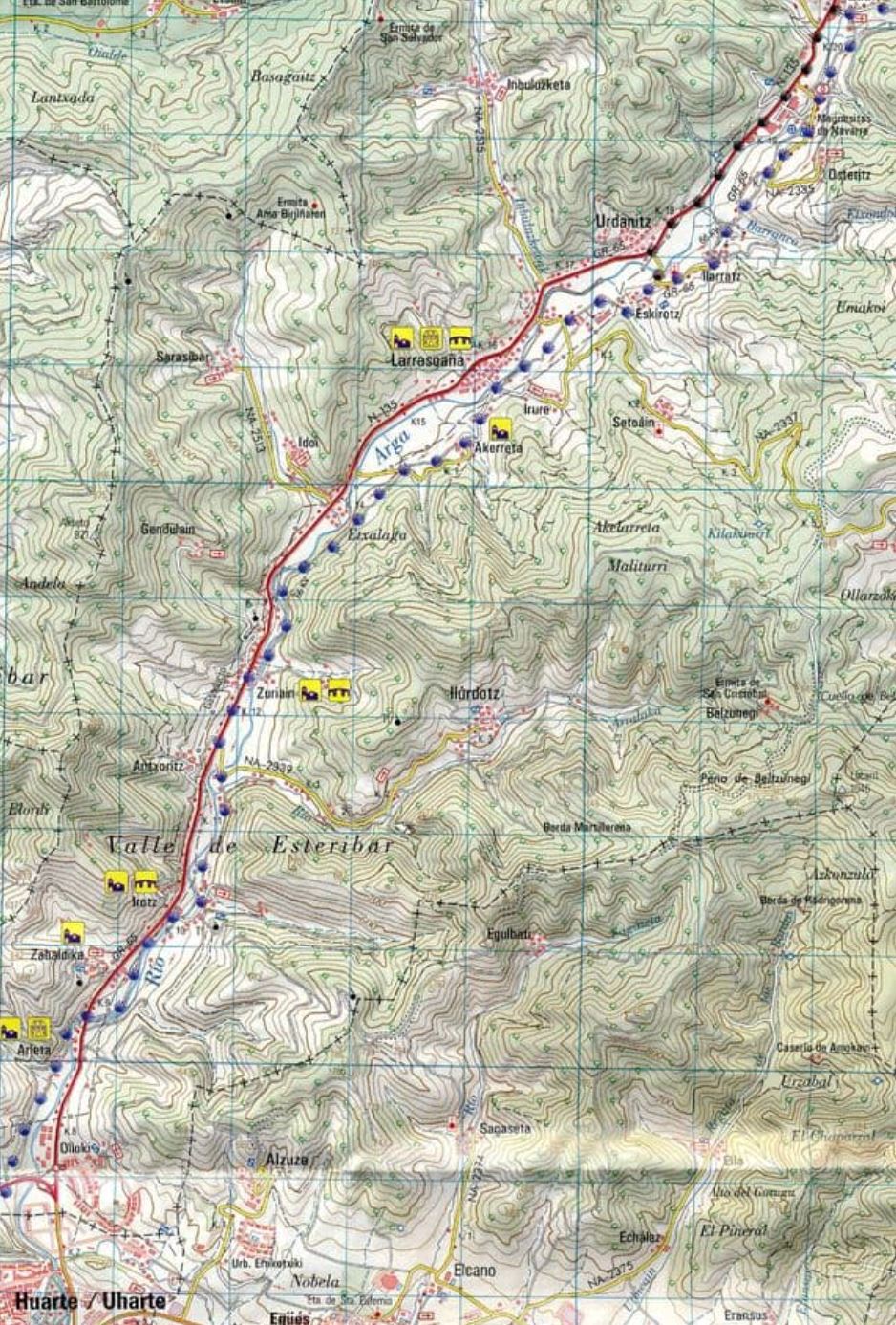 Lot de 10 Cartes topographiques - Chemin de St Jacques 38 étapes + vue d'ensemble | CNIG carte pliée CNIG 