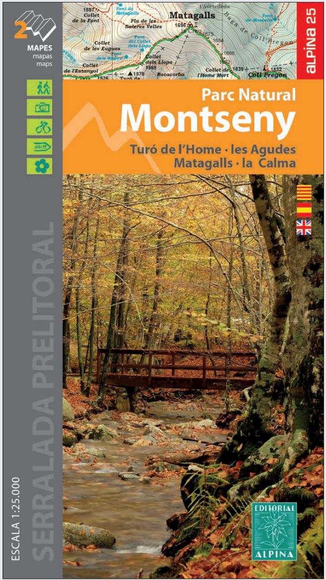 Lot de 2 cartes de randonnée - Parc naturel de Montseny (Catalogne) | Alpina carte pliée Editorial Alpina 