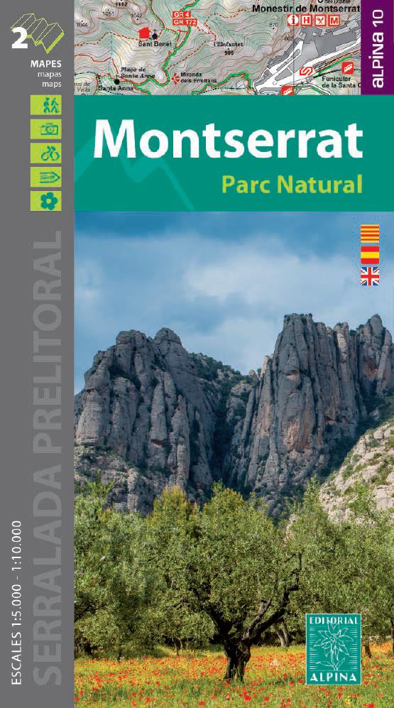 Lot de 2 cartes de randonnée - Parc naturel Montserrat (Catalogne) | Alpina carte pliée Editorial Alpina 