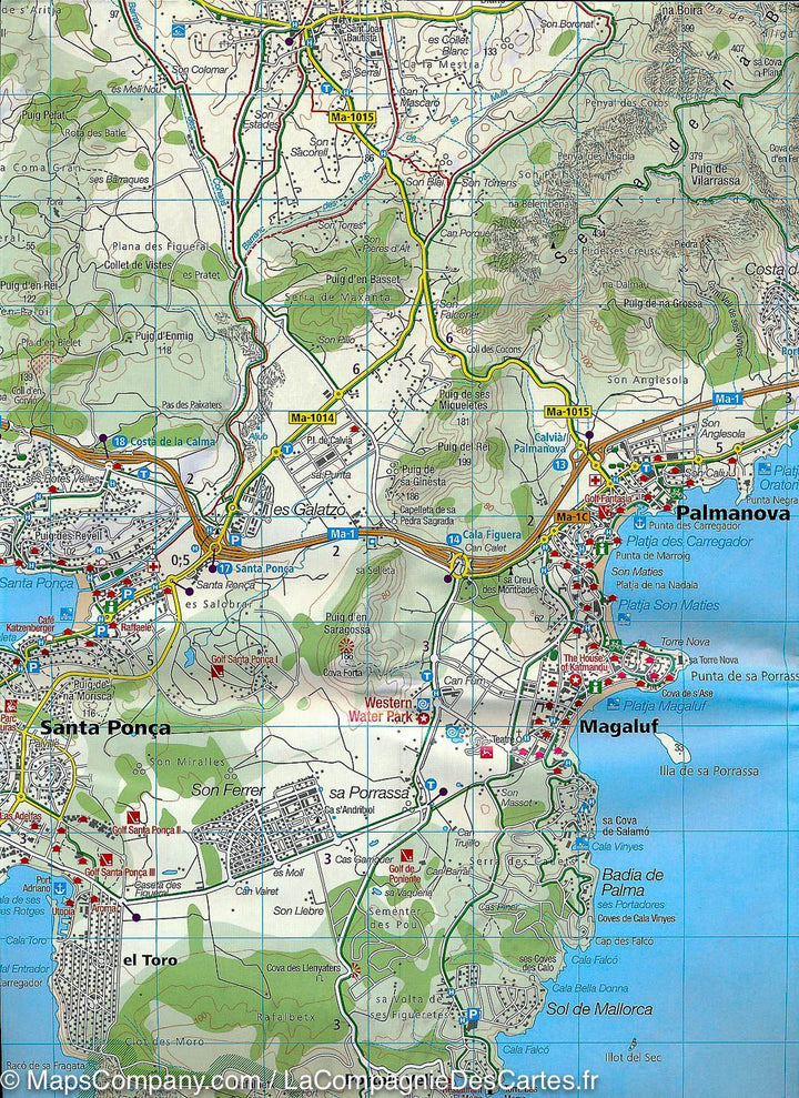 Lot de 4 cartes de randonnée - Majorque (îles Baléares, Espagne), n°2230 | Kompass - La Compagnie des Cartes