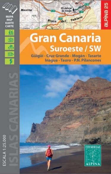 Lot de 5 cartes de randonnée - Grande Canarie | Alpina carte pliée Editorial Alpina 