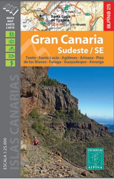 Lot de 5 cartes de randonnée - Grande Canarie | Alpina carte pliée Editorial Alpina 