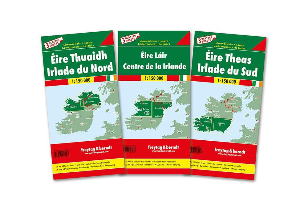 Lots de 3 cartes détaillées - Irlande | Freytag & Berndt carte pliée Freytag & Berndt 