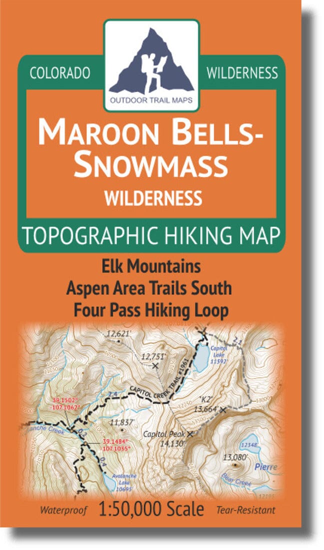 Maroon Bells-Snowmass Wilderness 1:50k | Outdoor Trail Maps LLC carte pliée 