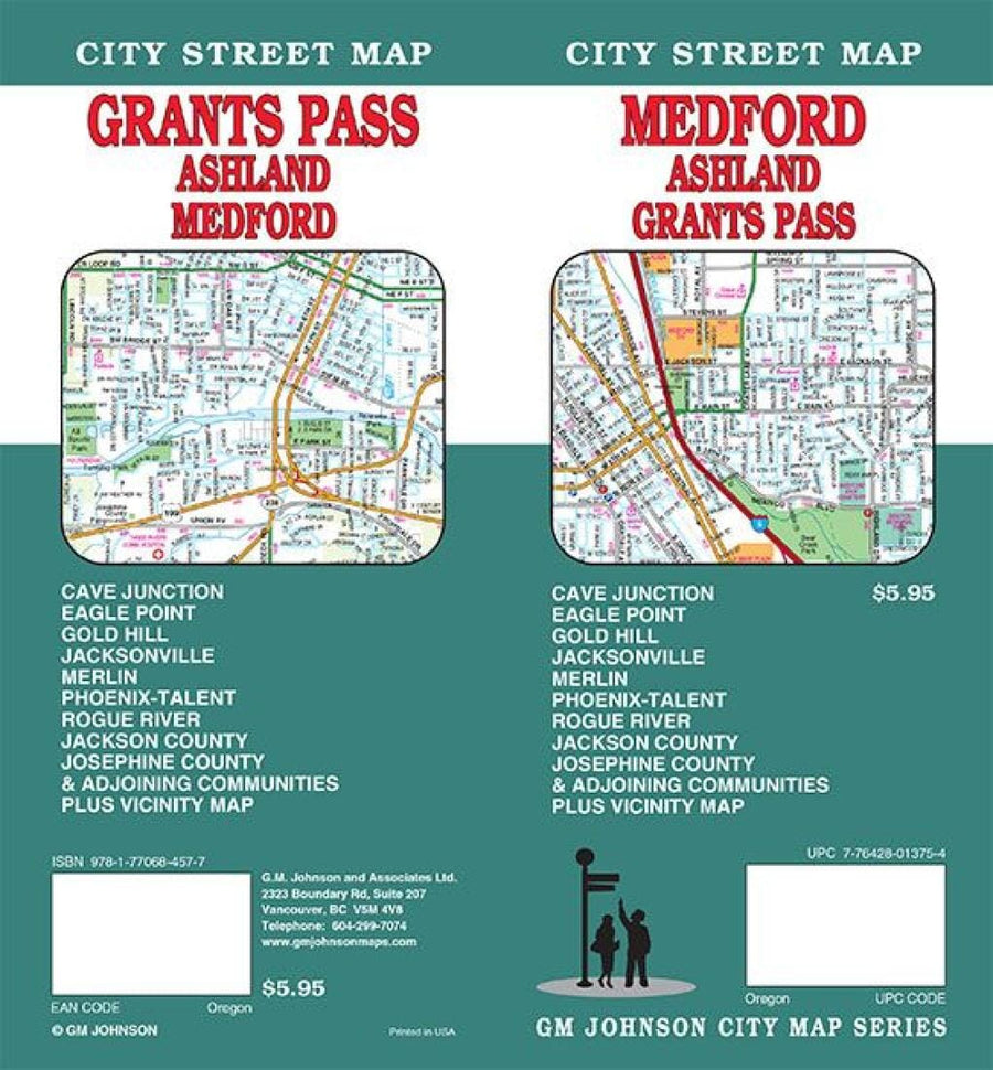 Medford : Ashland : Grants Pass : city street map = Grants Pass : Ashland : Medford : city street map | GM Johnson carte pliée 