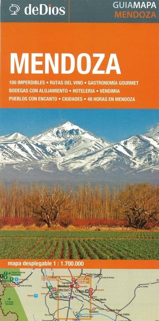 Mendoza - Argentina Tourist Map | deDios Road Map 