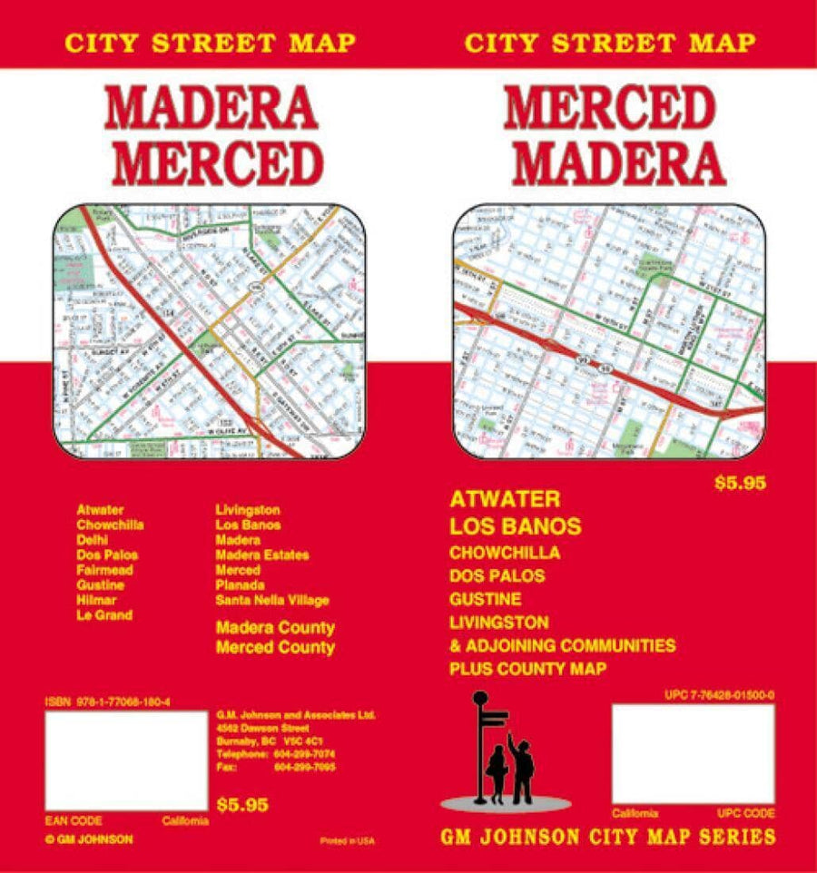Merced and Madera - California | GM Johnson Road Map 