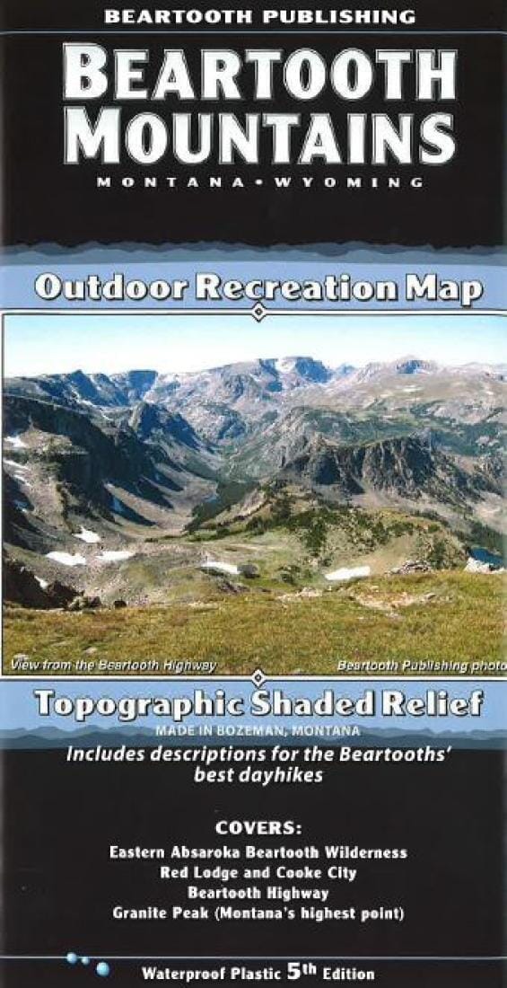 Beartooth Mountains - Montana and Wyoming | Beartooth Publishing Hiking Map 