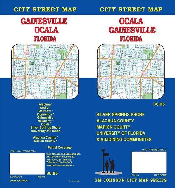 Ocala et Gainesville - Floride | GM Johnson carte pliée GM Johnson 