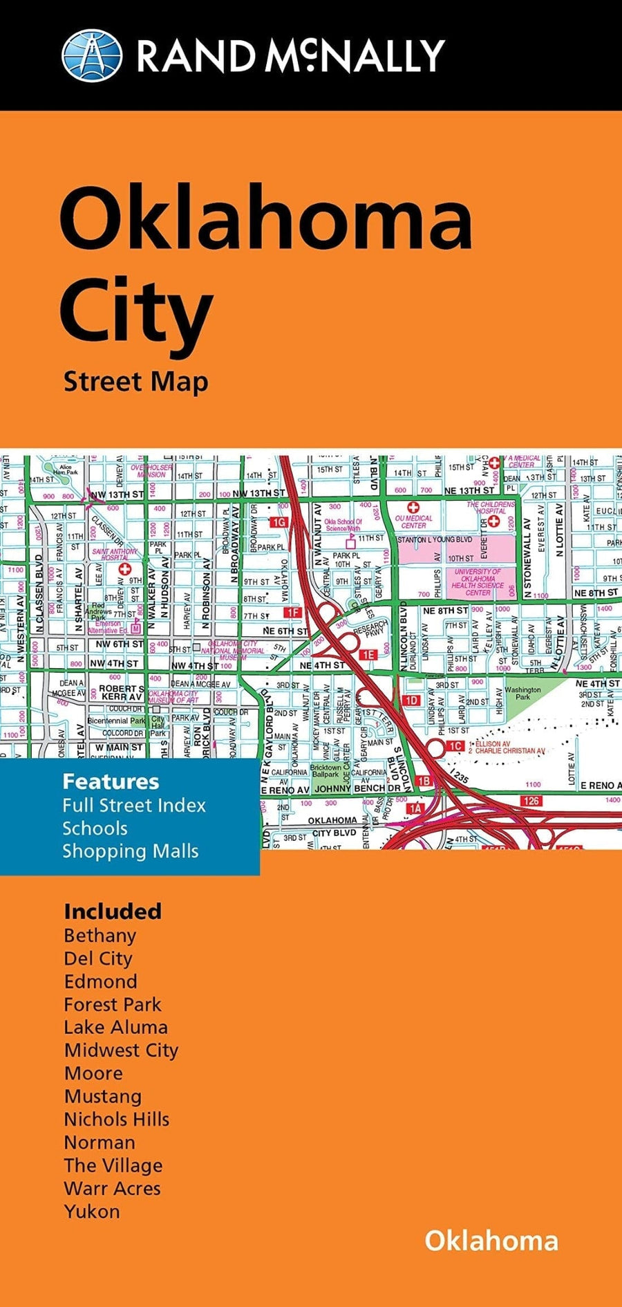 Oklahoma City, OK - Folded Street Map | Rand McNally carte pliée 
