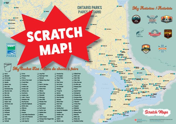 ONTARIO PROVINCIAL PARKS SCRATCH MAP | MapArt carte murale petit tube 