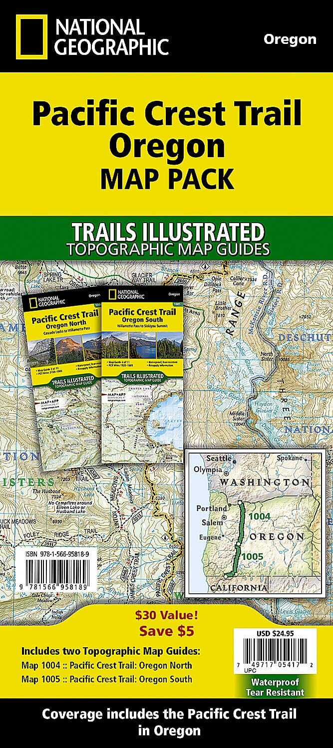 Pacific Crest Trail: Oregon [Map Pack Bundle] | National Geographic carte pliée 