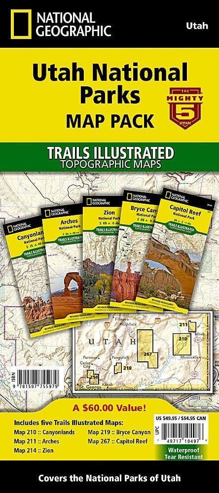 Utah National Parks Map Pack | National Geographic Wall Map 