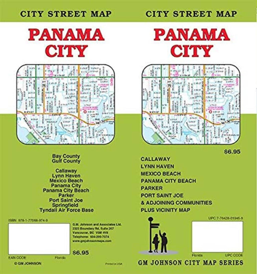 Panama City : Callaway : Lynn Haven : City Street Map | GM Johnson carte pliée 