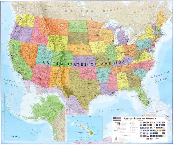 Panneau épinglable (en anglais) - USA politique - 120 x 100 cm | Maps International panneau épinglable Maps International 