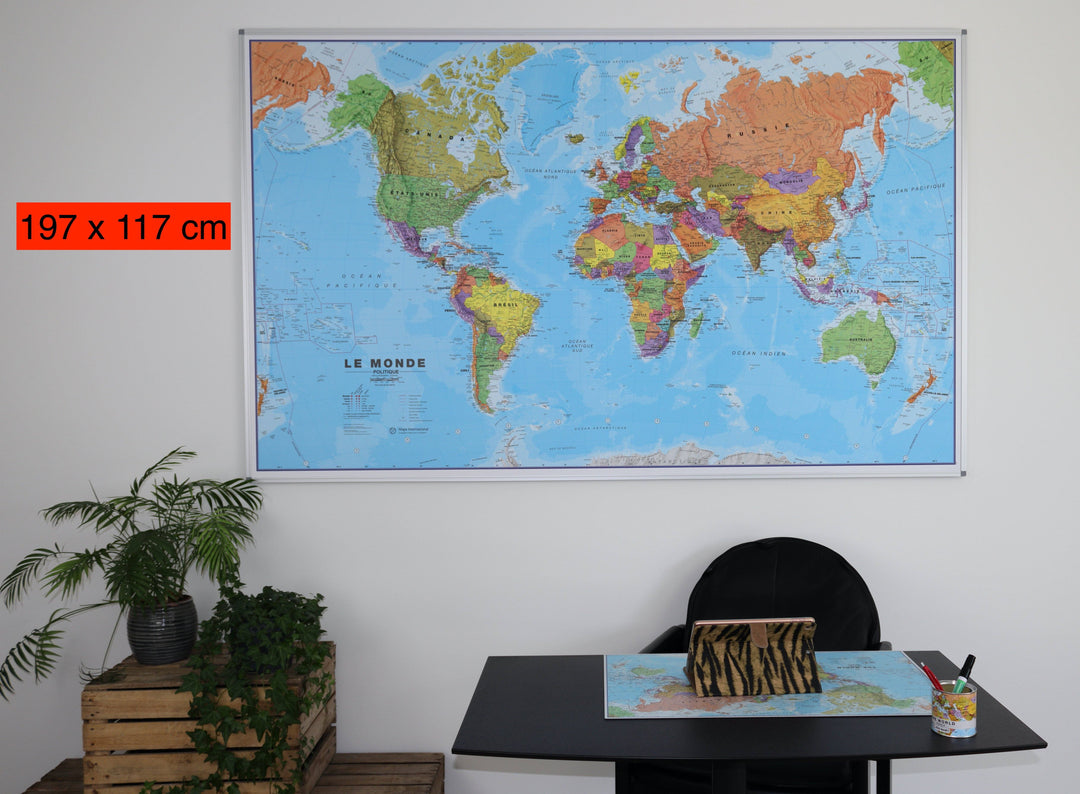 Panneau épinglable - Monde politique - 197 x 117 cm | Maps International panneau épinglable Maps International 
