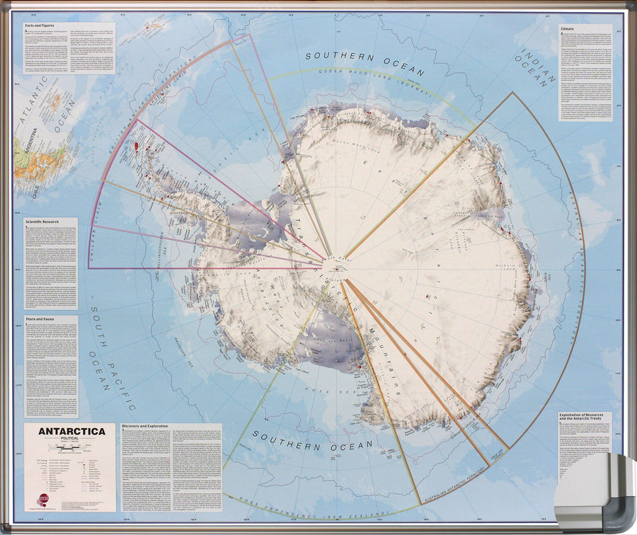 Panneau magnétique (en anglais) - Antarctique - 120 x 100 cm | Maps International panneau magnétique Maps International 