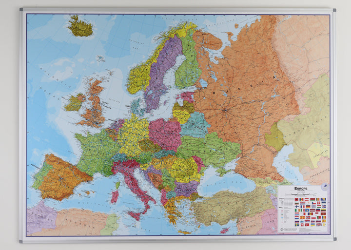 Panneau magnétique (en anglais) - Europe politique - 135 x 98 cm | Maps International panneau magnétique Maps International 