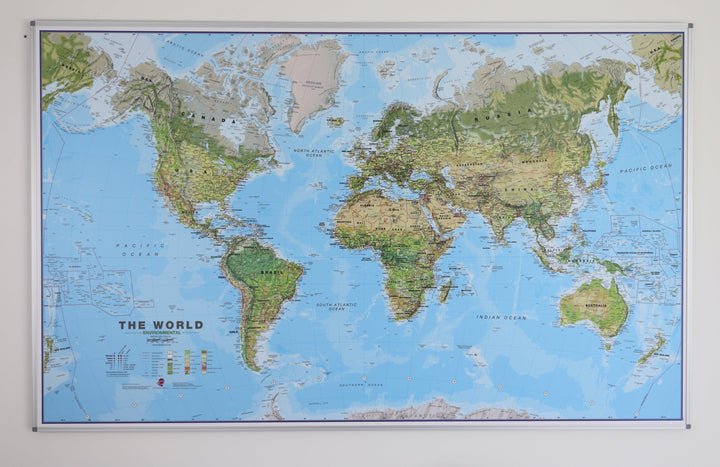 Panneau magnétique (en anglais) - Monde environnemental - 136 x 86 cm | Maps International panneau magnétique Maps International 