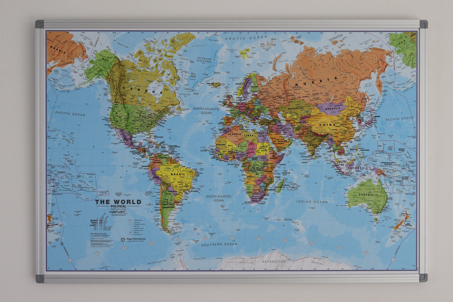 Panneau magnétique (en anglais) - Monde politique - 70 x 50 cm | Maps International panneau magnétique Maps International 