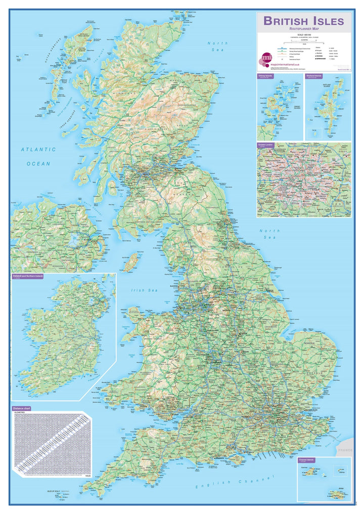 Panneau magnétique - Grande Bretagne & Irlande - 84 x 119 cm | Maps International panneau magnétique Maps International 