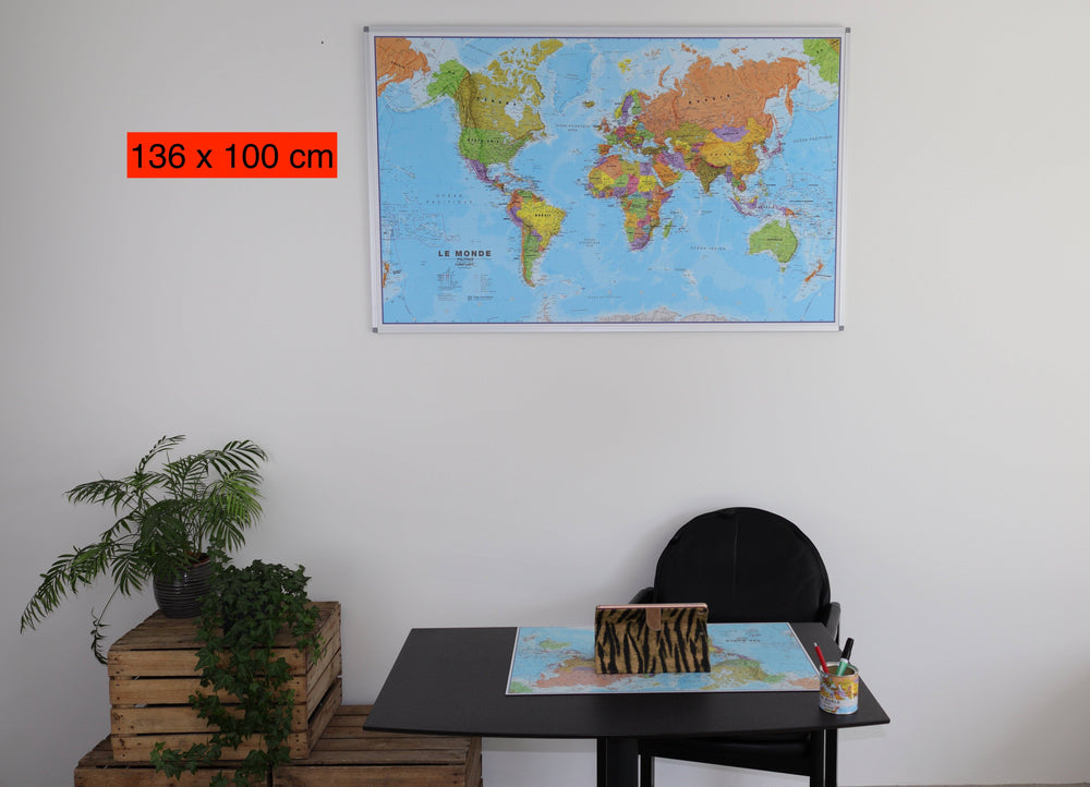 Panneau magnétique - Monde politique - 136 x 100 cm | Maps International panneau magnétique Maps International 