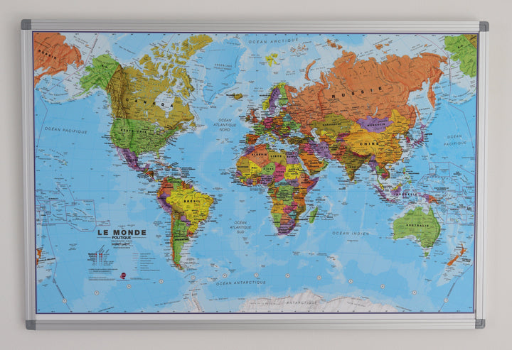 Panneau magnétique - Monde politique - 70 x 50 cm | Maps International panneau magnétique Maps International 70 x 50 cm (sans drapeaux) 