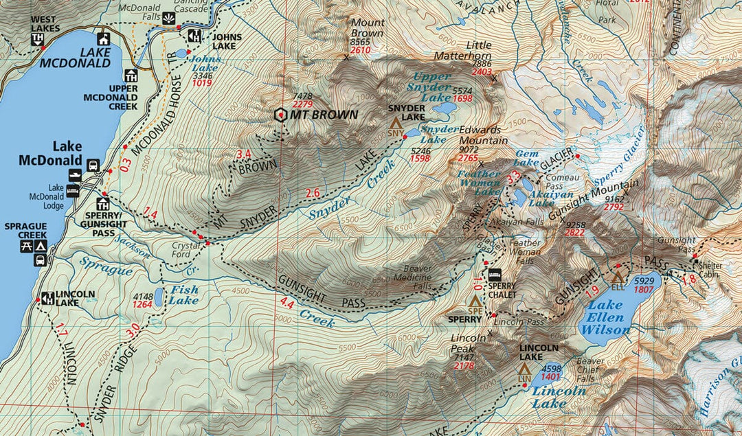 Parc national des Glaciers (Montana) | Cairn Cartographics carte pliée Cairn Cartographics 