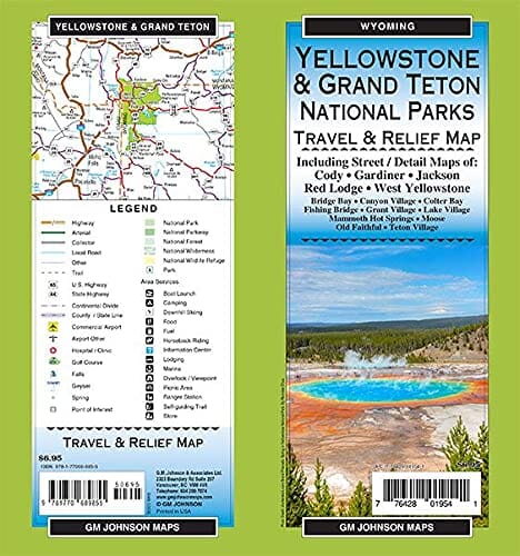 Yellowstone / Grand Teton National Parks, Wyoming | GM Johnson carte pliée 