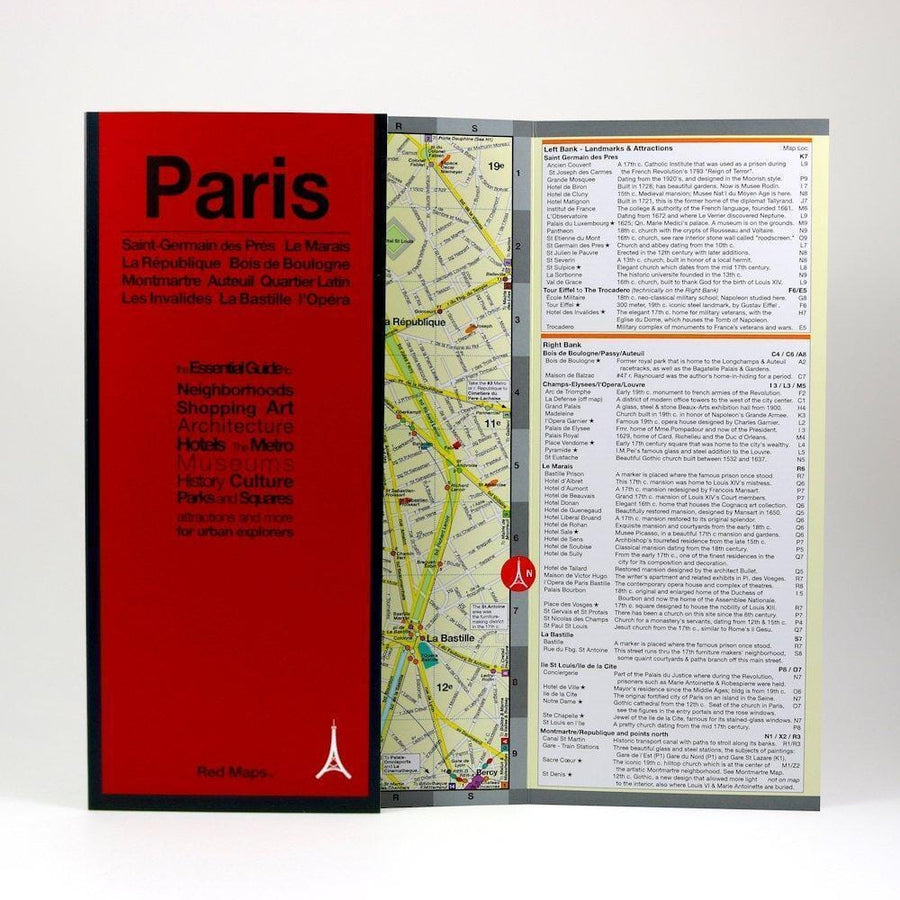 Paris, France | Red Maps City Plan 