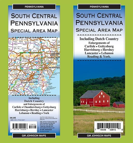 Pennsylvania South Central, Pennsylvania | GM Johnson carte pliée 