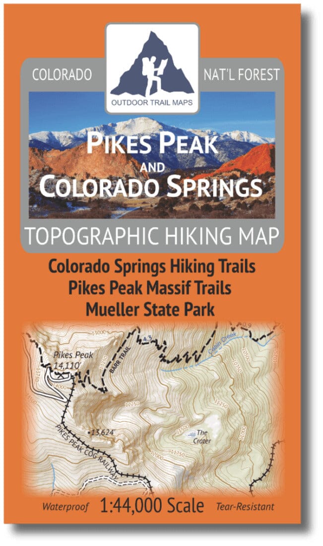 Pikes Peak and Colorado Springs 1:44k | Outdoor Trail Maps LLC carte pliée 