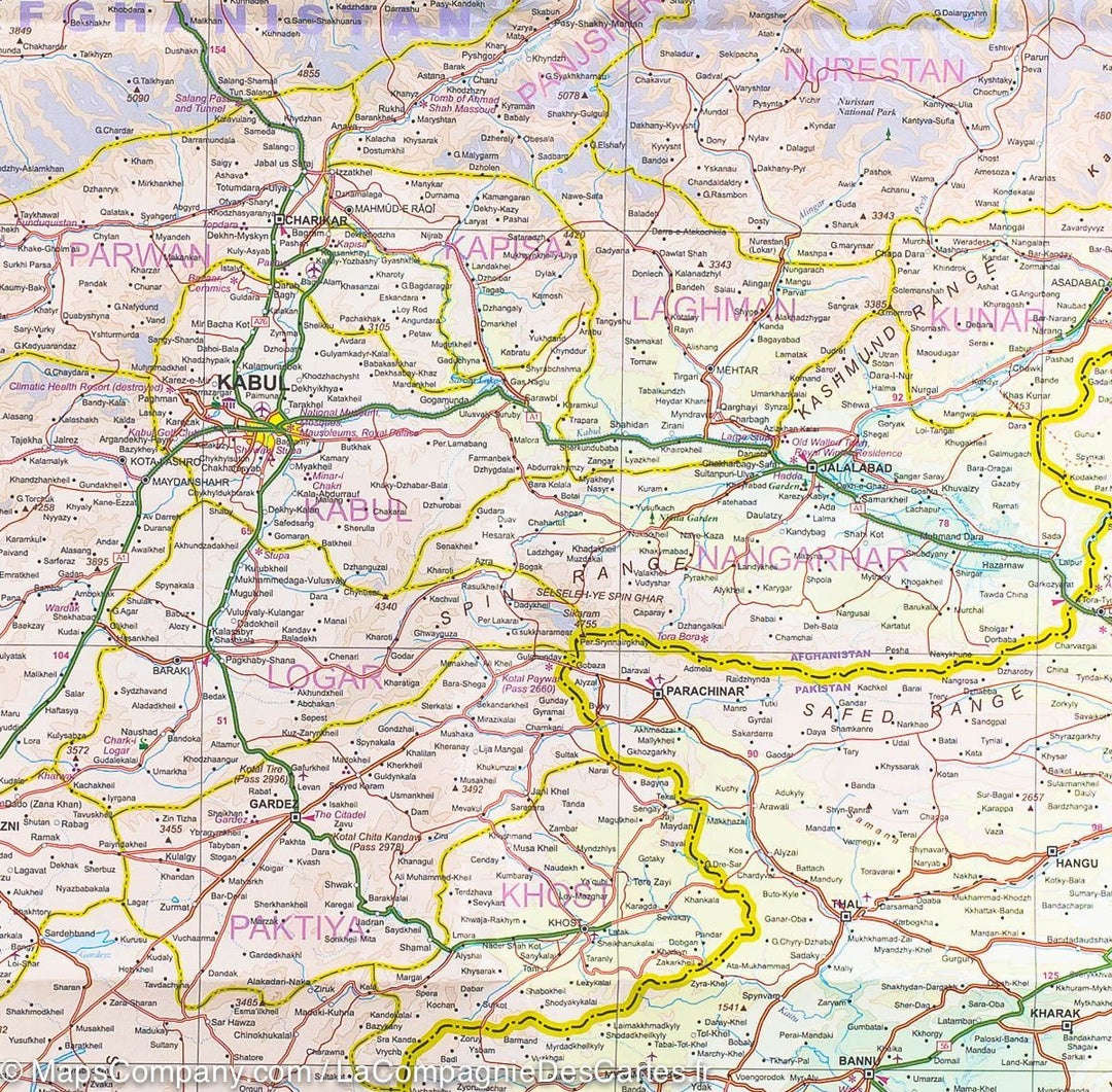 Plan de Kaboul et Carte du Khyber Pass | ITM carte pliée ITM 