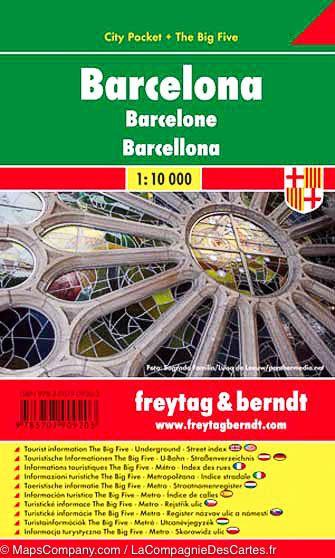 Plan de poche de Barcelone (Espagne) | Freytag &amp; Berndt - La Compagnie des Cartes