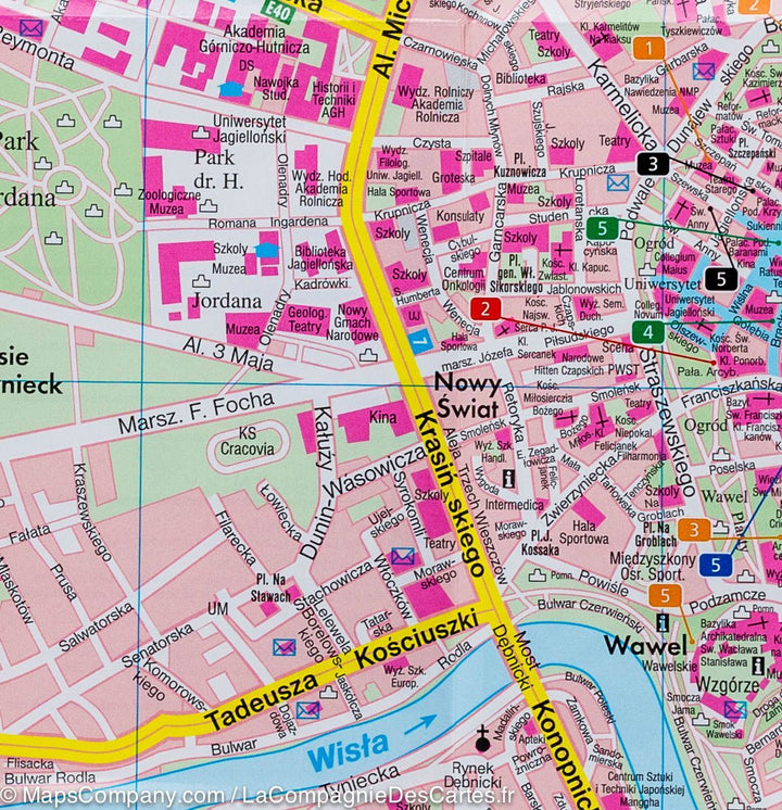 Plan de poche de Cracovie (Pologne) | Freytag &amp; Berndt - La Compagnie des Cartes