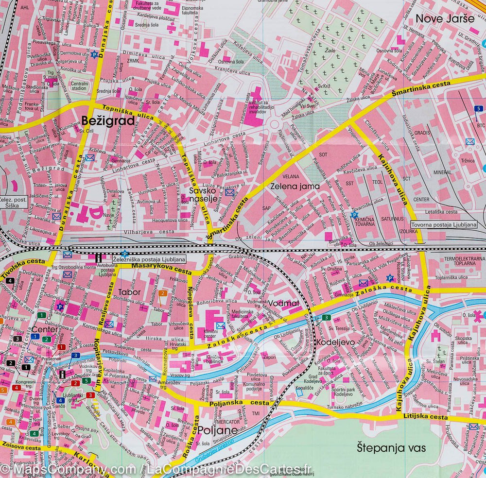 Plan de poche de Ljubljana (Slovénie) | Freytag & Berndt - La Compagnie des Cartes