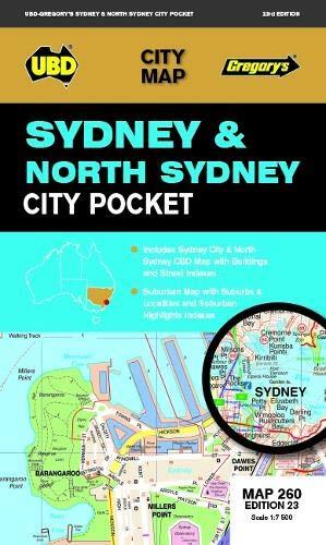 Plan de poche - Sydney et Sydney nord, n° 260 | UBD Gregory's carte pliée UBD Gregory's 