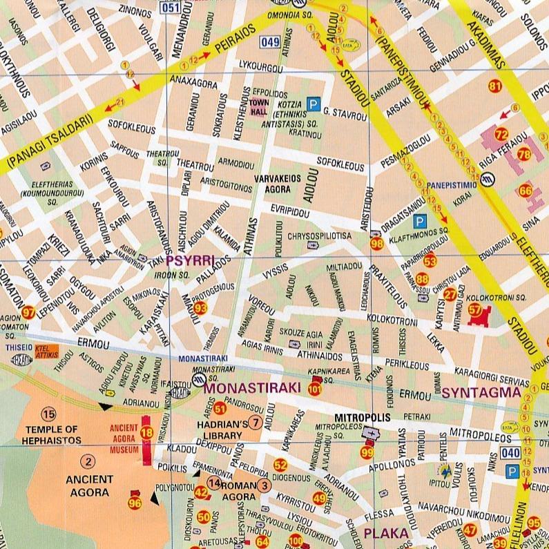 Plan de ville - Athènes | Anavasi carte pliée Anavasi 