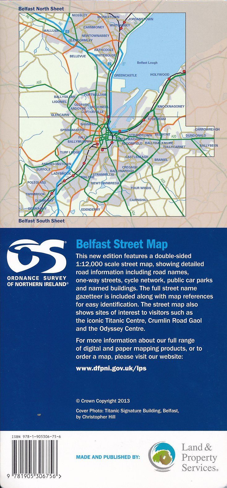 Plan de ville - Belfast (Irlande du Nord) | Ordnance Survey carte pliée Ordnance Survey Ireland 