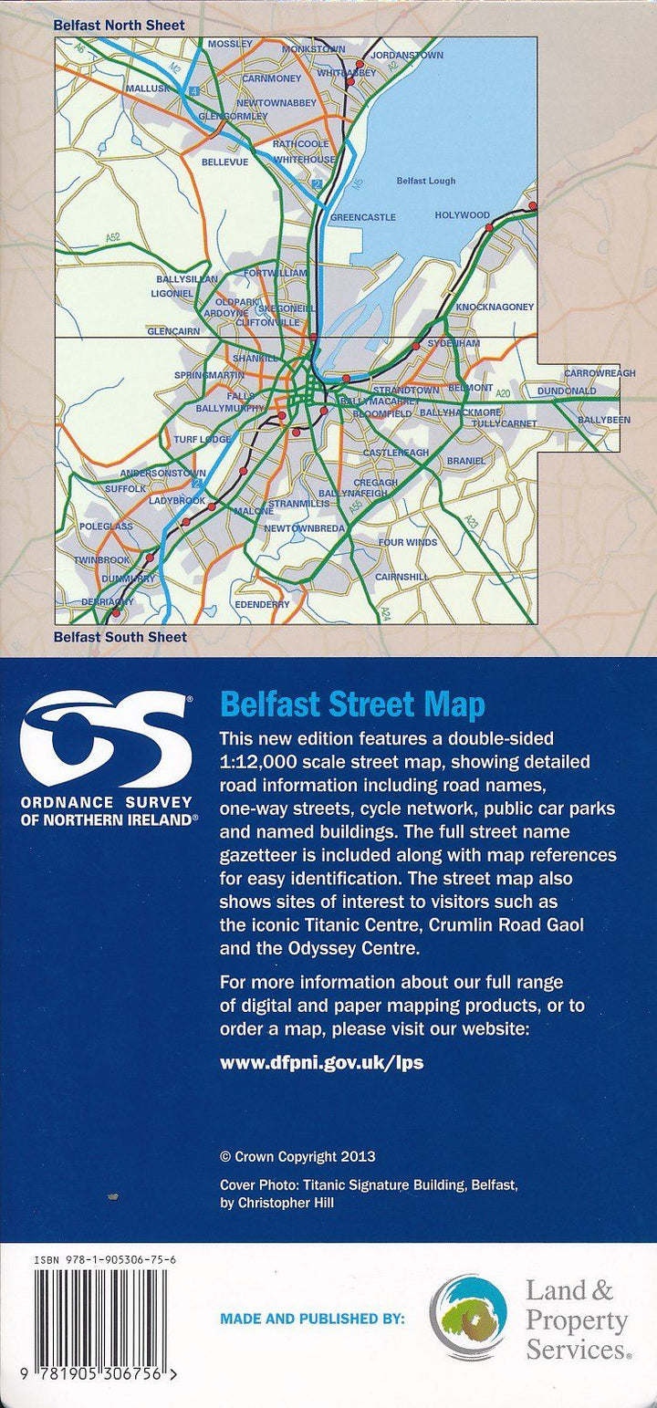 Plan de ville - Belfast (Irlande du Nord) | Ordnance Survey carte pliée Ordnance Survey Ireland 