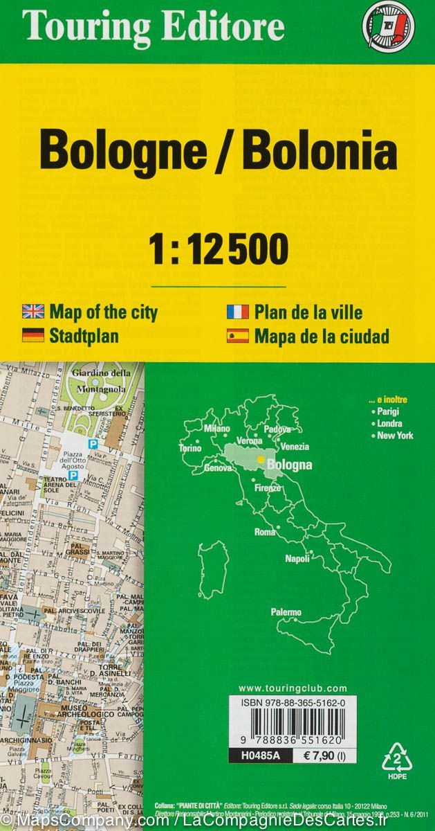 Plan de ville - Bologne (Italie) | Touring Club Italiano carte pliée Touring 