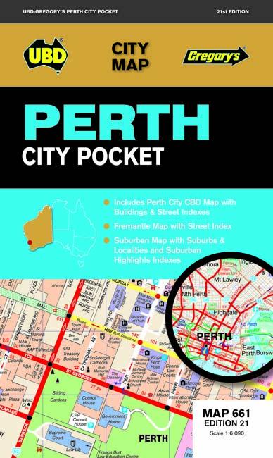 Plan de ville de poche - Perth, n° 661 | UBD Gregory's carte pliée UBD Gregory's 