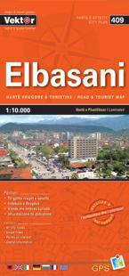 Plan de ville - Elbasani (Albanie), n° 409 | Vektor carte pliée Vektor 