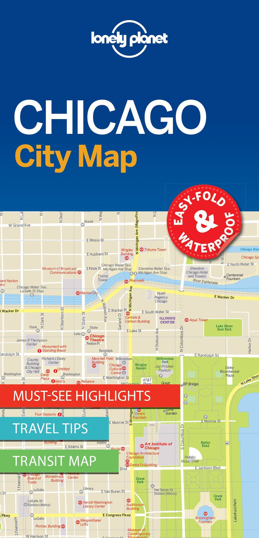 Plan de ville (en anglais) - Chicago | Lonely Planet carte pliée Lonely Planet 