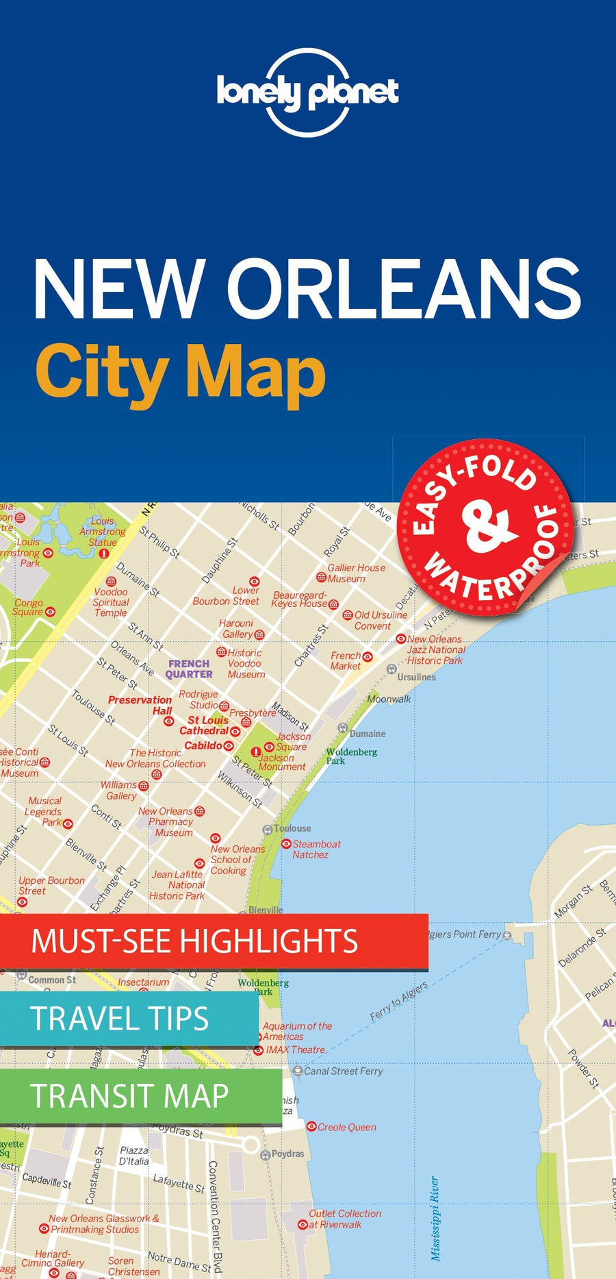 Plan de ville (en anglais) - New Orleans | Lonely Planet carte pliée Lonely Planet 