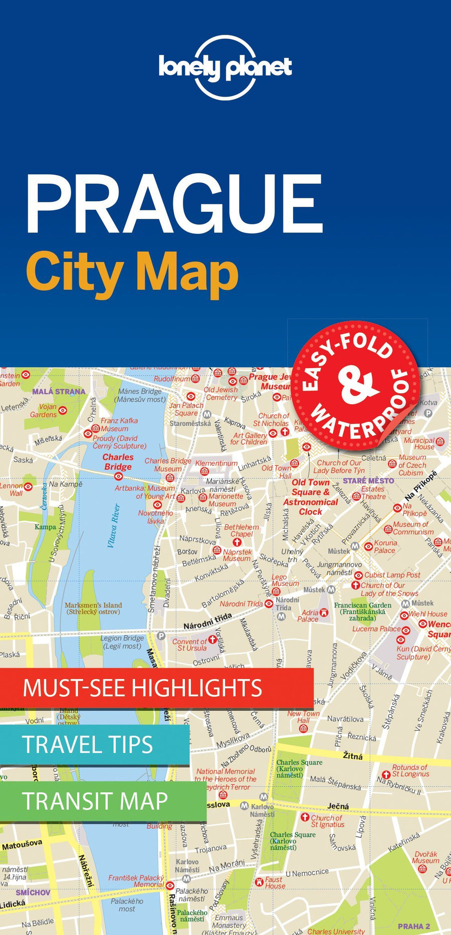 Plan de ville (en anglais) - Prague | Lonely Planet carte pliée Lonely Planet 