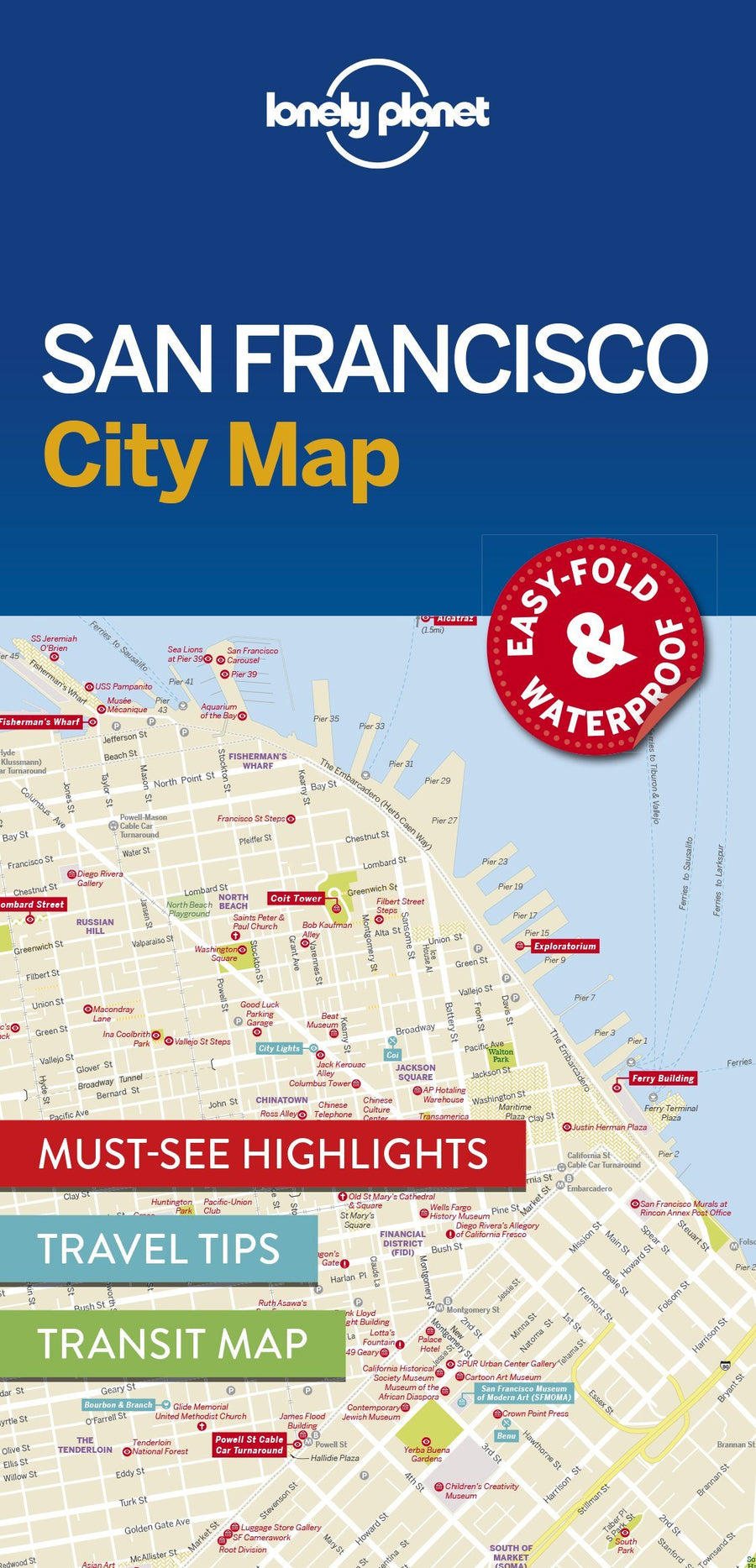 Plan de ville (en anglais) - San Francisco | Lonely Planet carte pliée Lonely Planet 