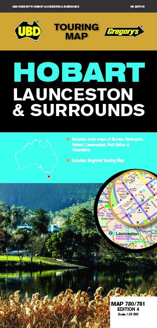 Plan de ville - Hobart (Tasmanie) & Launceston, n° 780-781 | UBD Gregory's carte pliée UBD Gregory's 