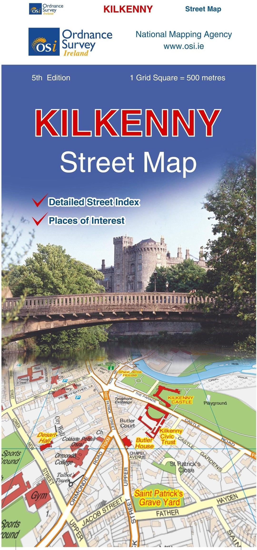Plan de ville - Kilkenny city (Irlande) | Ordnance Survey - série Discovery carte pliée Ordnance Survey Ireland 